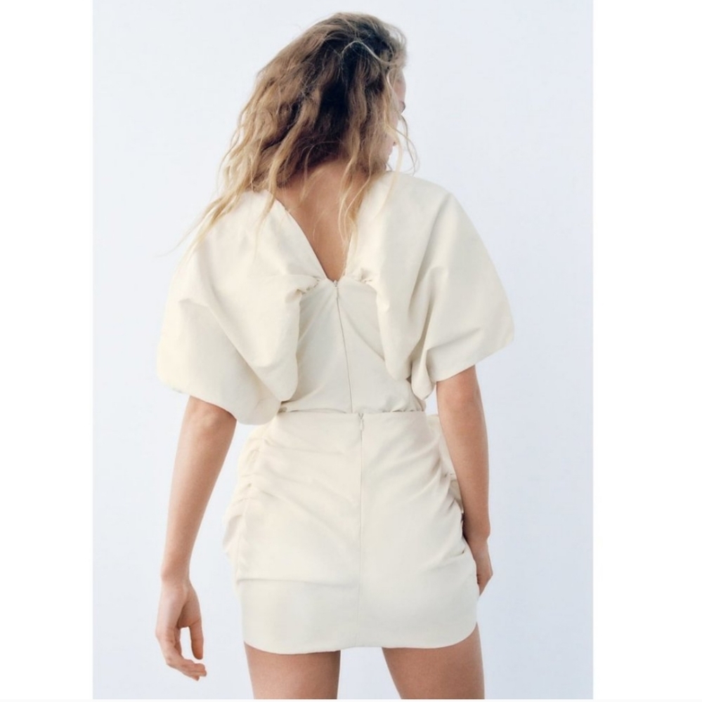 ZARA* Set 2 Piece Voluminous Bodysuit And Bow Skirt Cream Bloggers Favorite - Picture 15 of 15